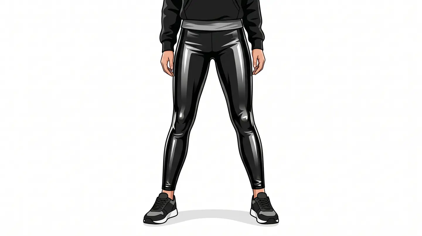 Studio product shot of black leggings on a white background.