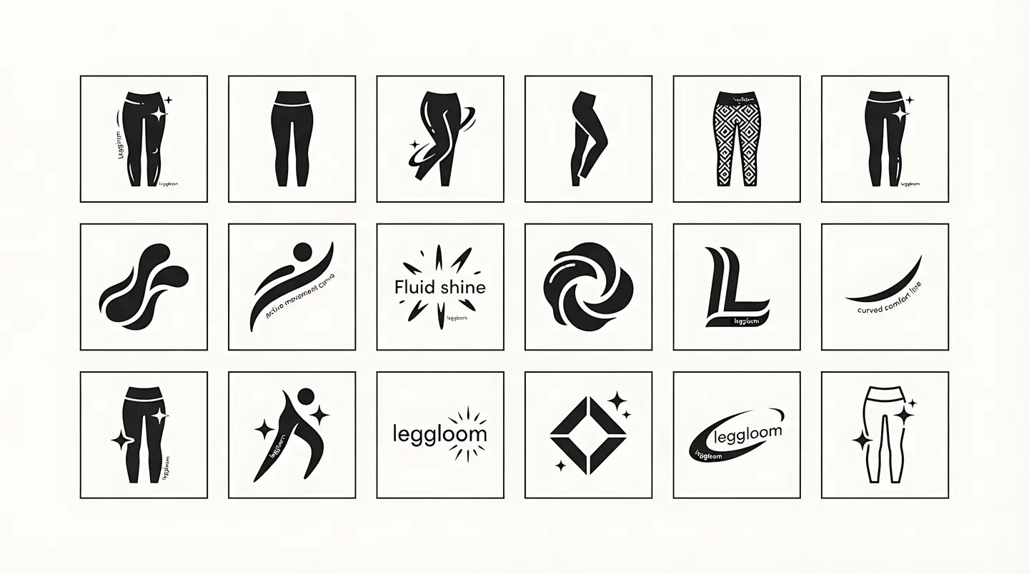 Grid of monochrome vector label icons.