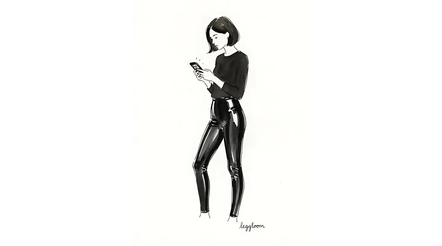 Minimal illustration of a figure with a phone on white.