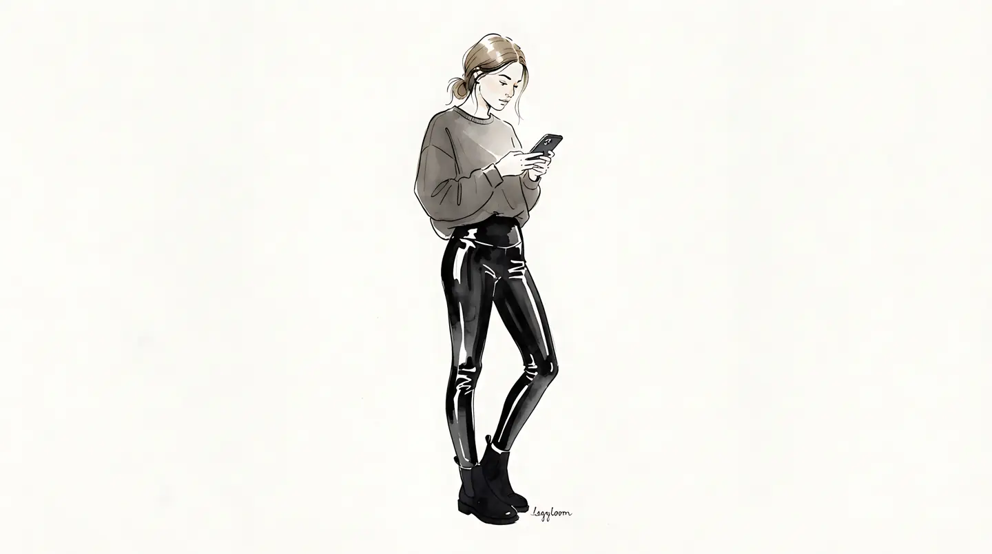 Sparse illustration of a figure using a phone.