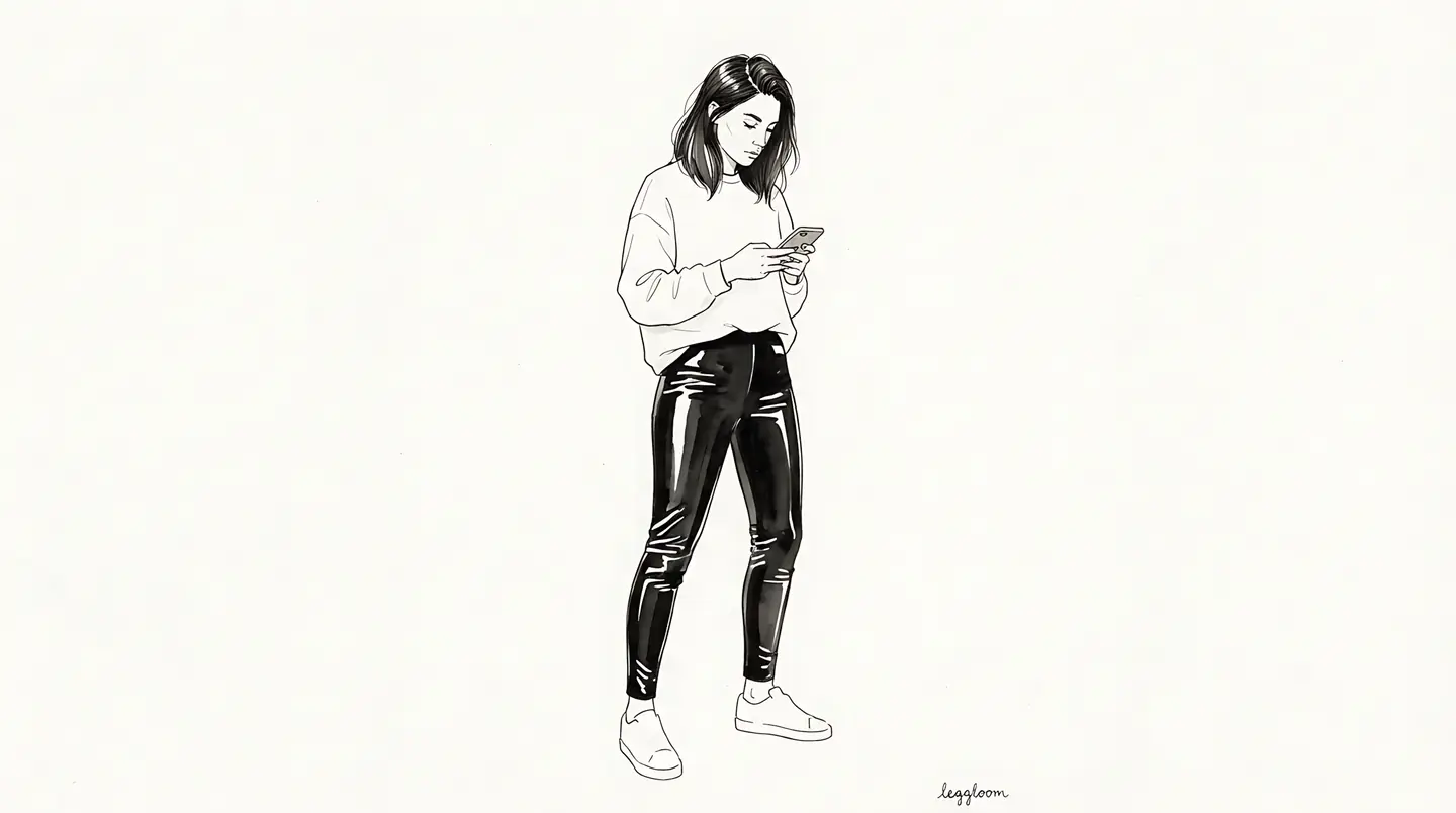 Illustration of a woman looking at her phone.