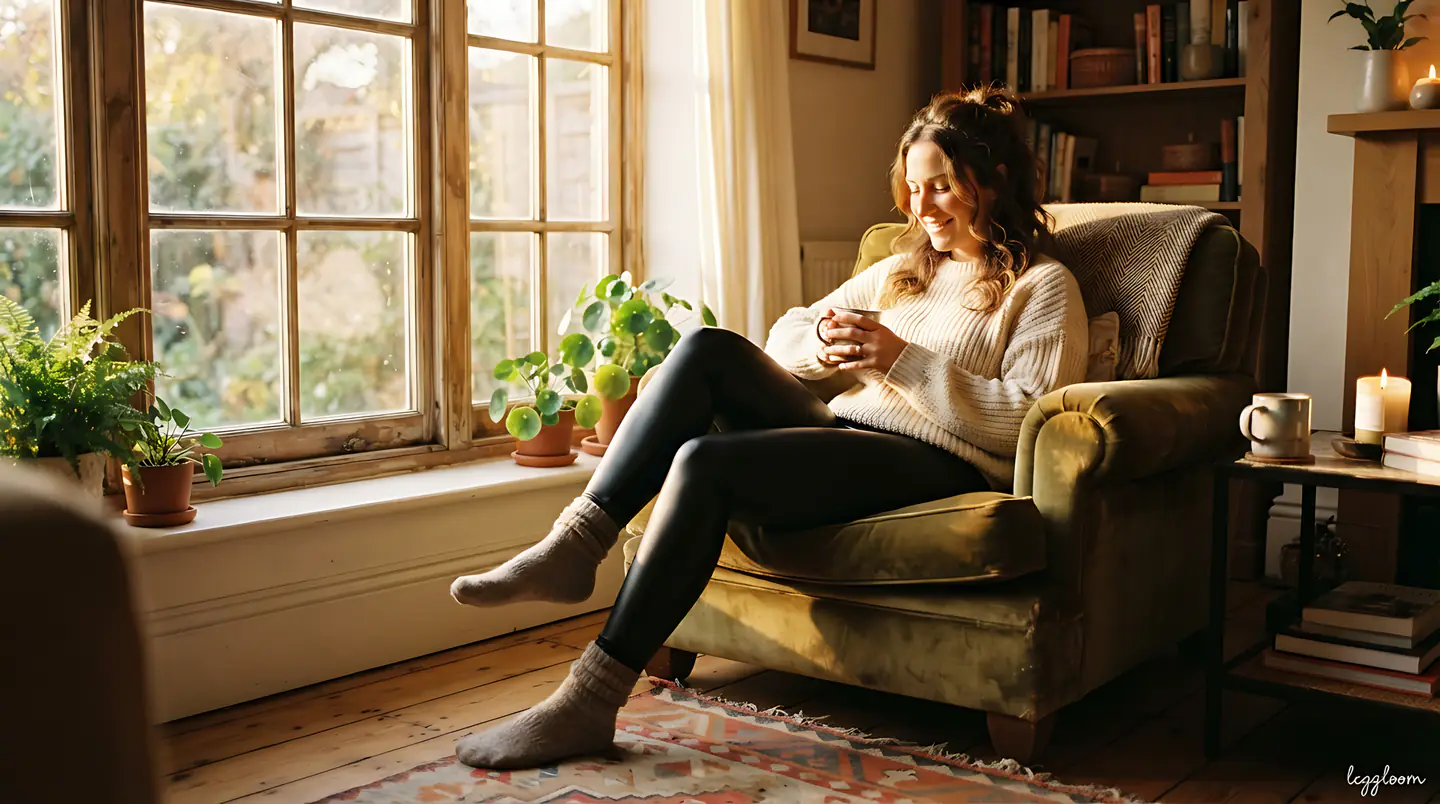 Warm illustration of a woman reading by a sunlit window.