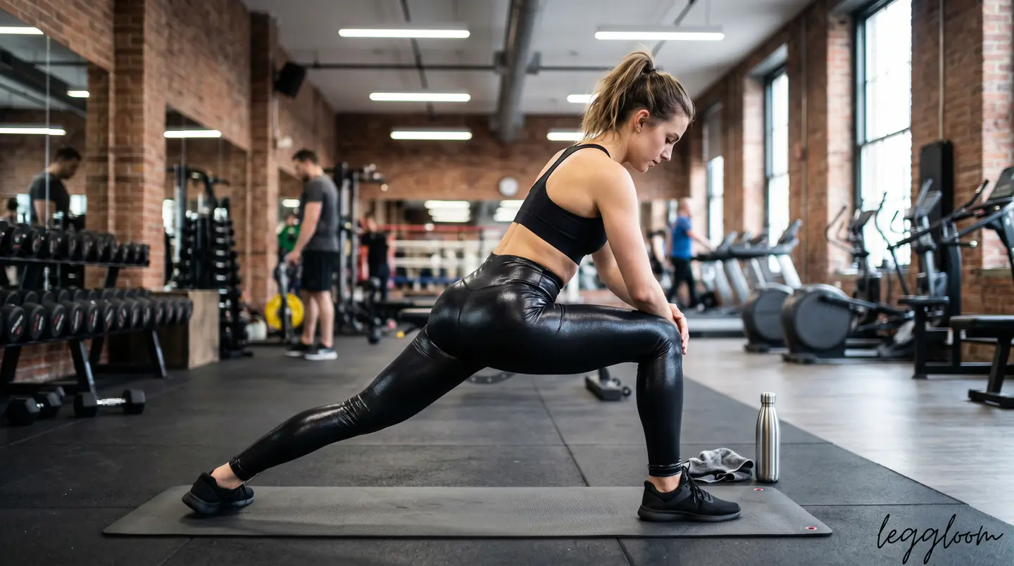 Woman stepping into a lunge in an industrial gym.